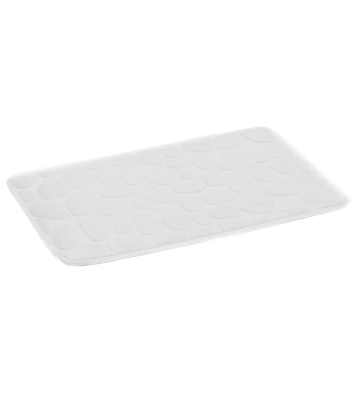 wadiga Tapis de bain mémoire de forme motifs galets blanc 60x40cm