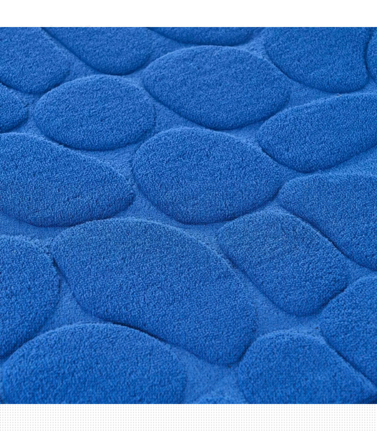 Wadiga Tapis De Bain Mémoire De Forme Motifs Galets Bleu 60x40cm
