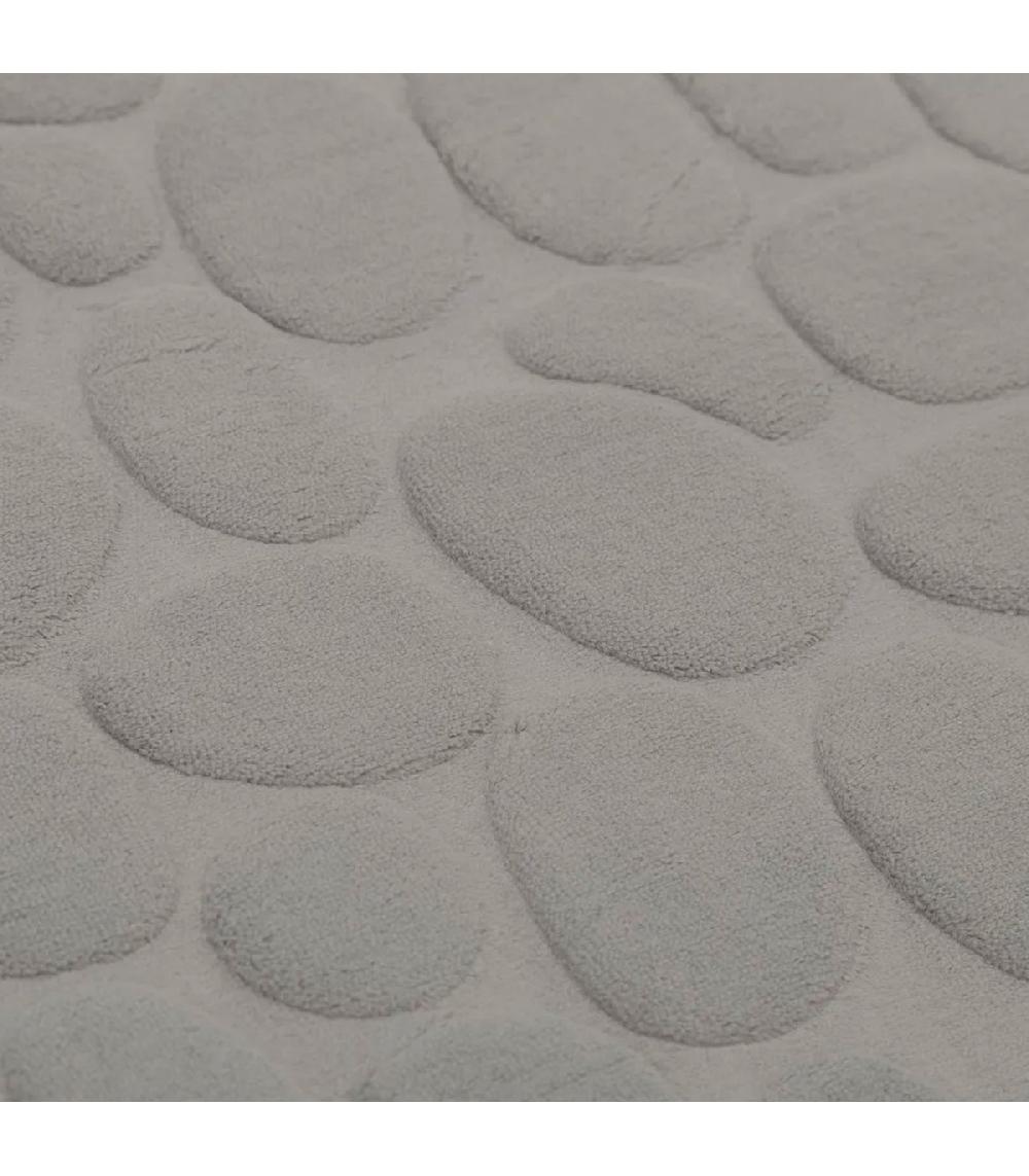 Wadiga Tapis De Bain Mémoire De Forme Motifs Galets Gris 60x40cm
