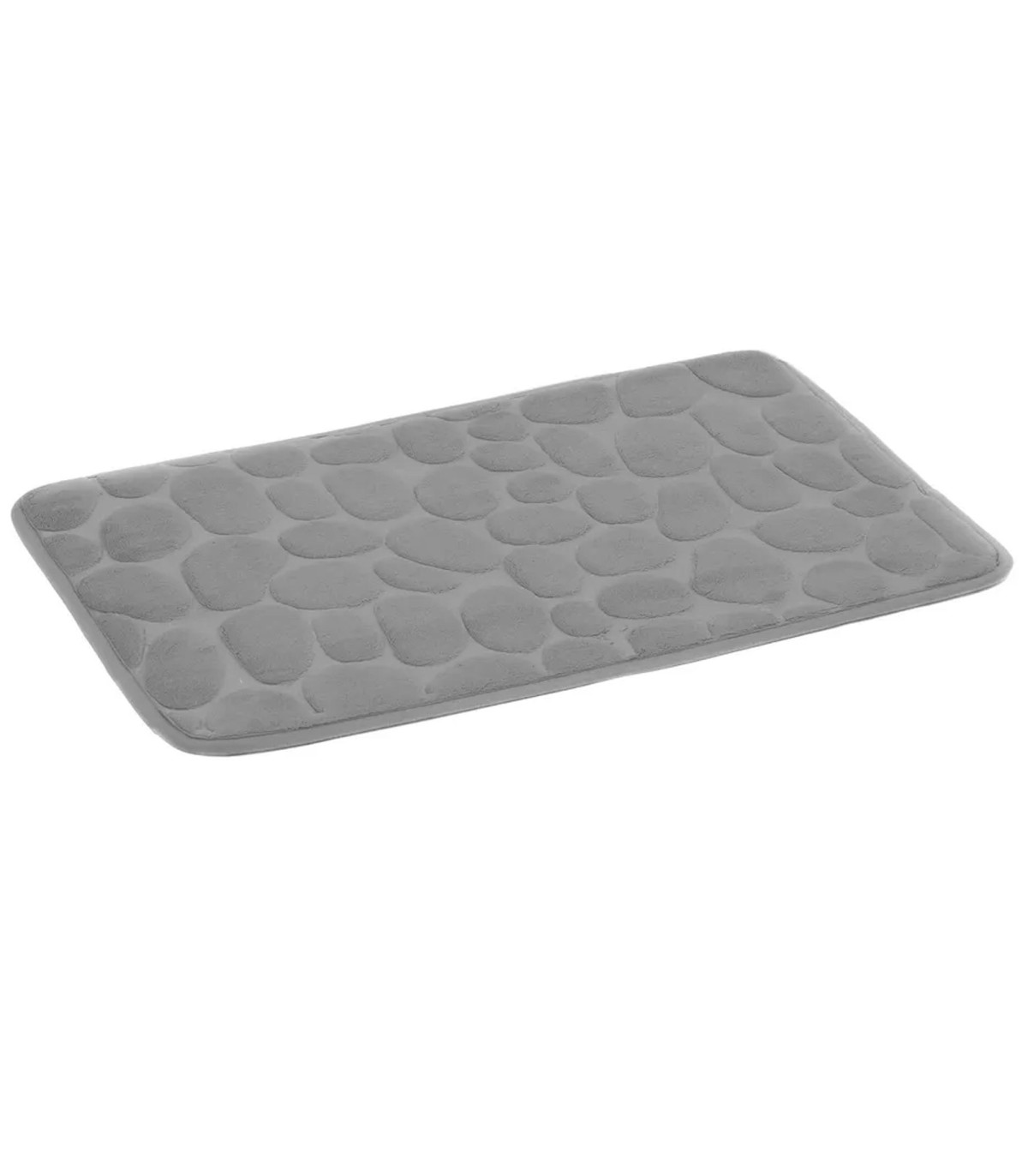 wadiga Tapis de bain mémoire de forme motifs galets gris 60x40cm