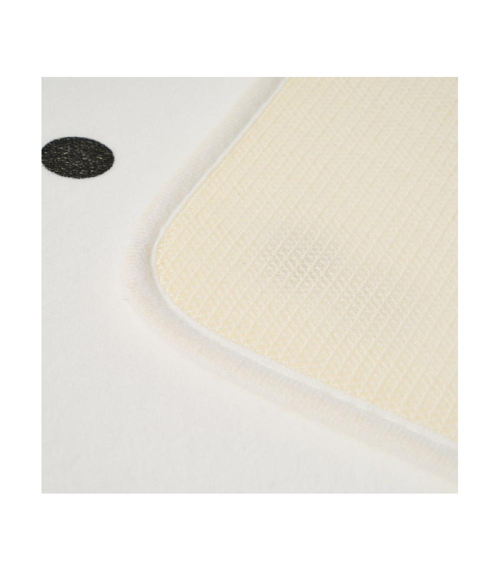 Wadiga Tapis De Bain Microfibre Blanc à Pois Noirs - 45x70cm
