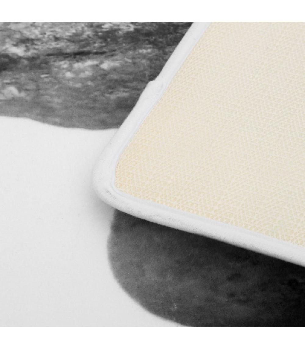 Wadiga Tapis De Bain Microfibre Blanc Et Gris Galets - 45x70cm
