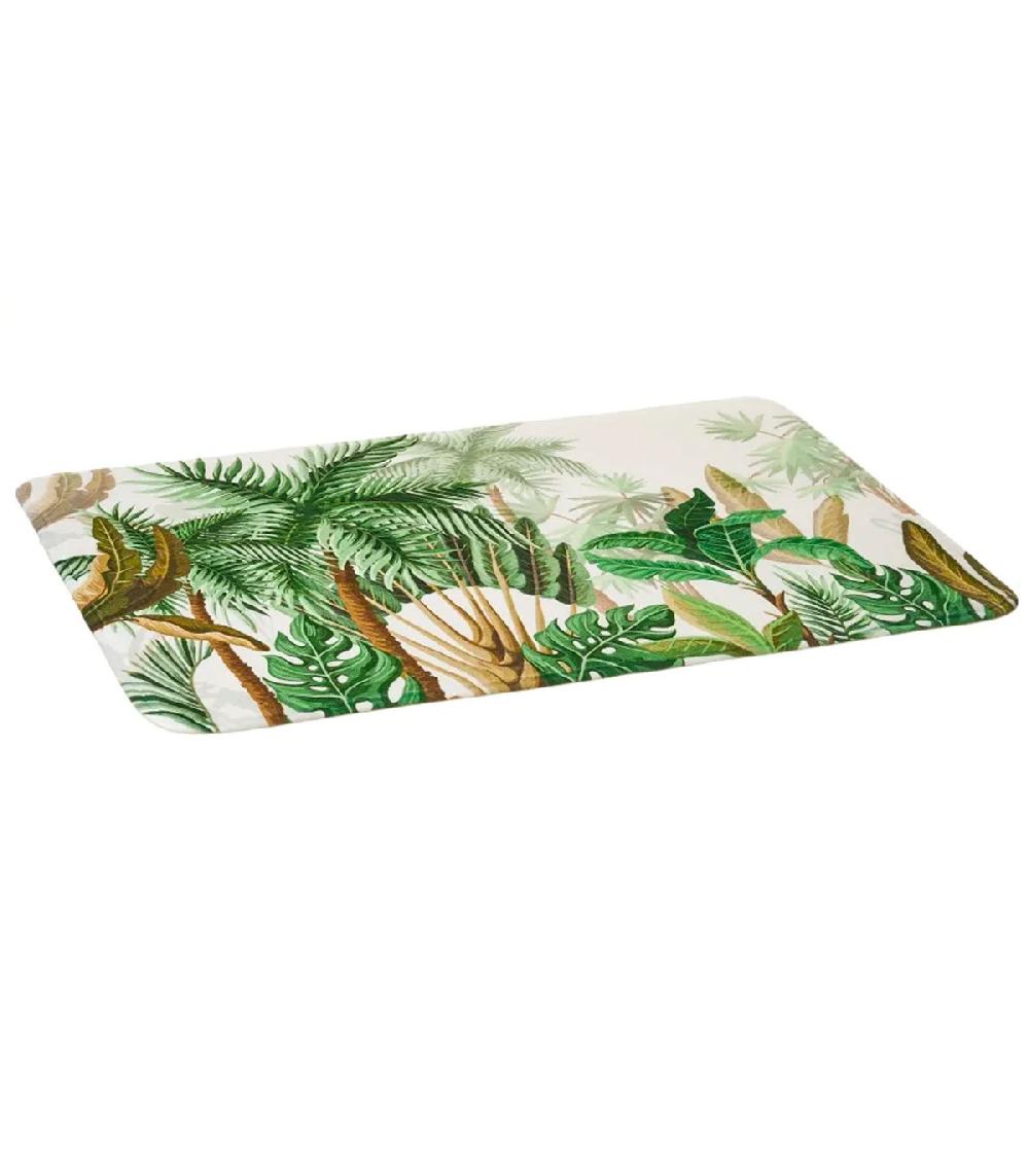 wadiga Tapis de bain microfibre feuillage tropical 45x70cm