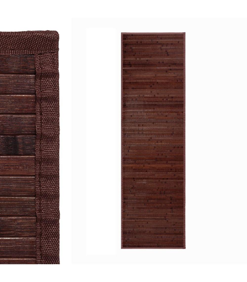 Wadiga Tapis De Couloir Bambou Couleur Chocolat - 60x200cm
