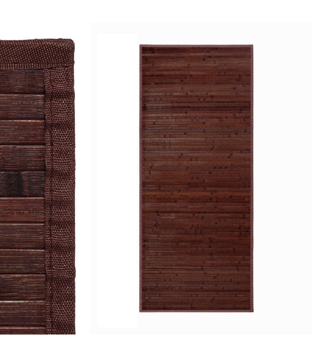 Wadiga Tapis De Couloir Bambou Couleur Chocolat - 75x175cm
