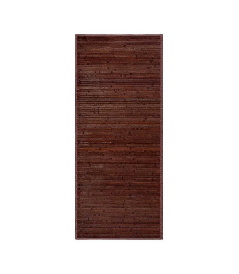 wadiga Tapis de Couloir Bambou Couleur Chocolat - 75x175cm