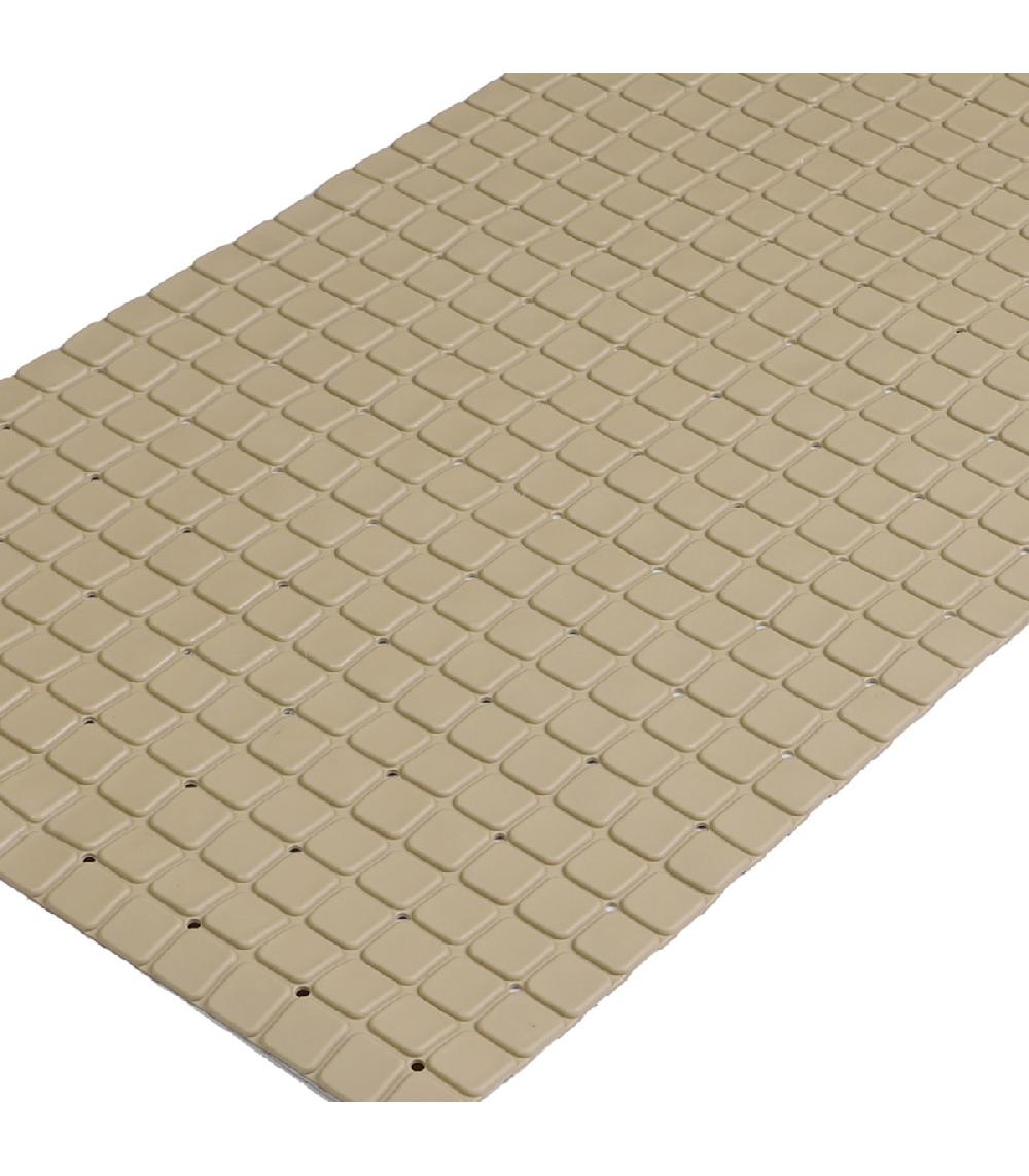Wadiga Tapis Fond De Baignoire Antidérapant PVC Beige Sable Mosaic