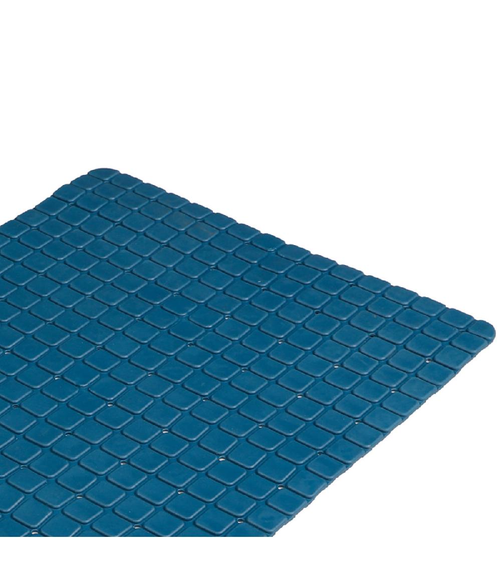 Wadiga Tapis Fond De Baignoire Antidérapant PVC Bleu Mosaic