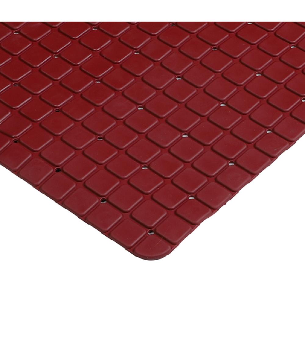 Wadiga Tapis Fond De Baignoire Antidérapant PVC Rouge Bordeaux Mosaic