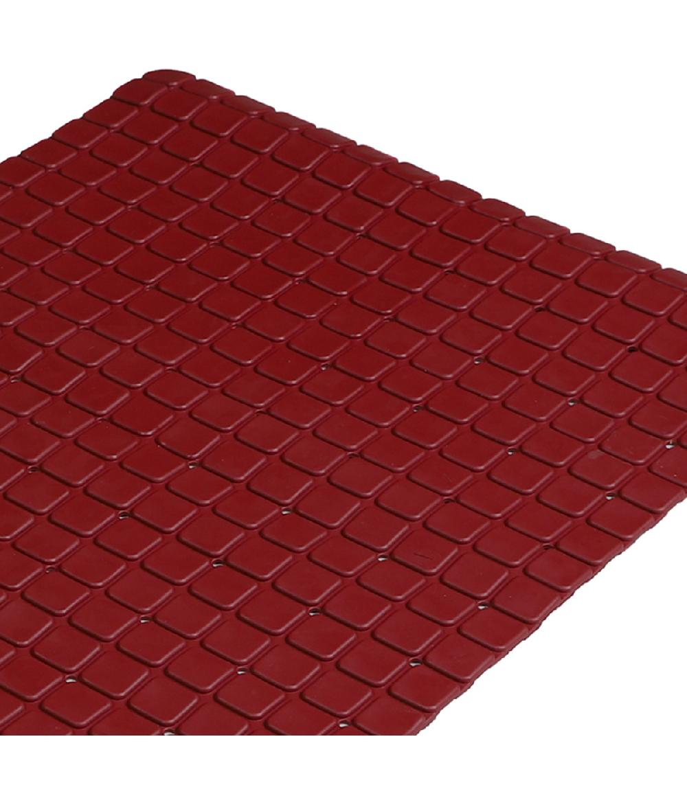 Wadiga Tapis Fond De Baignoire Antidérapant PVC Rouge Bordeaux Mosaic