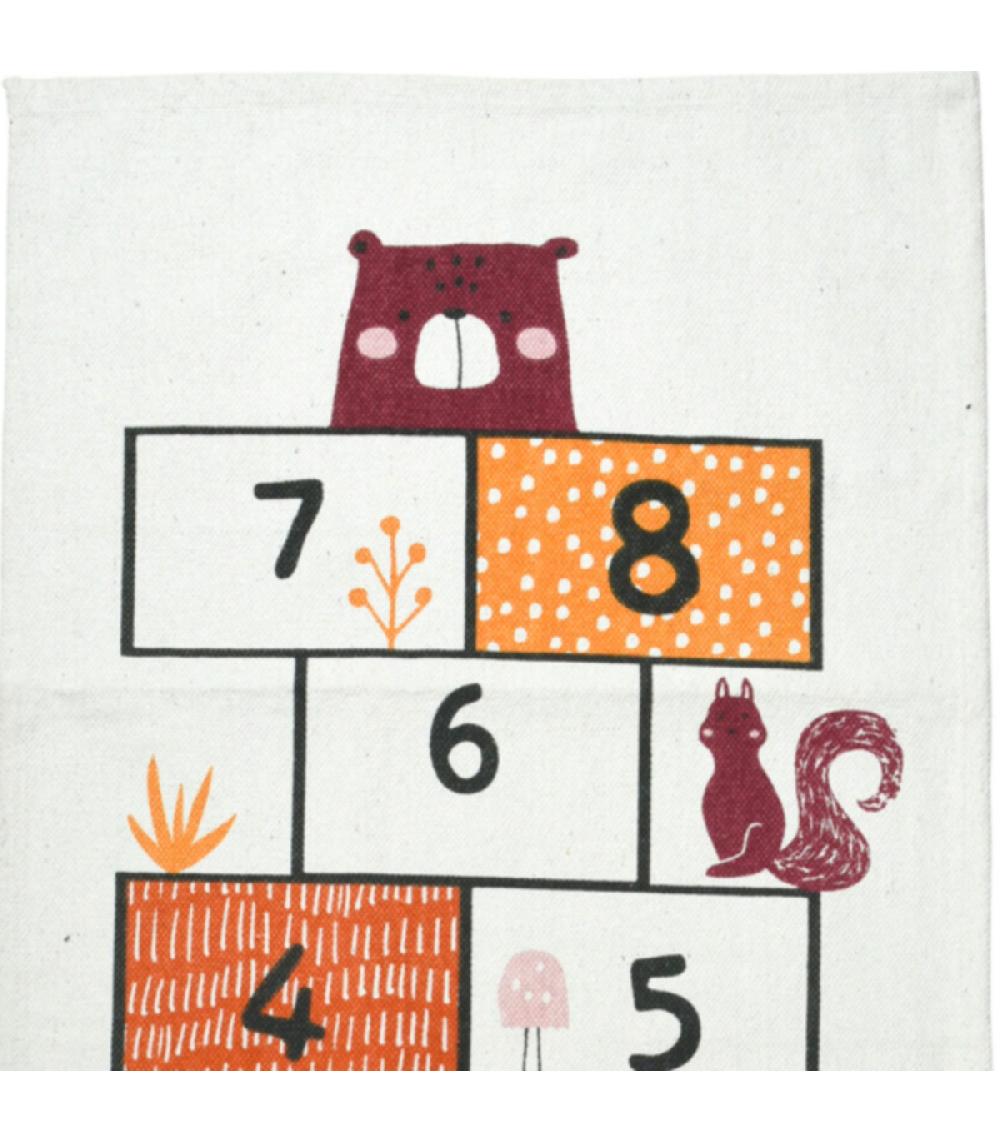 Wadiga Tapis Marelle Enfant Coton Multicolore - 70x140cm