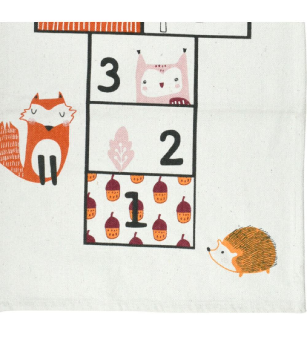 Wadiga Tapis Marelle Enfant Coton Multicolore - 70x140cm