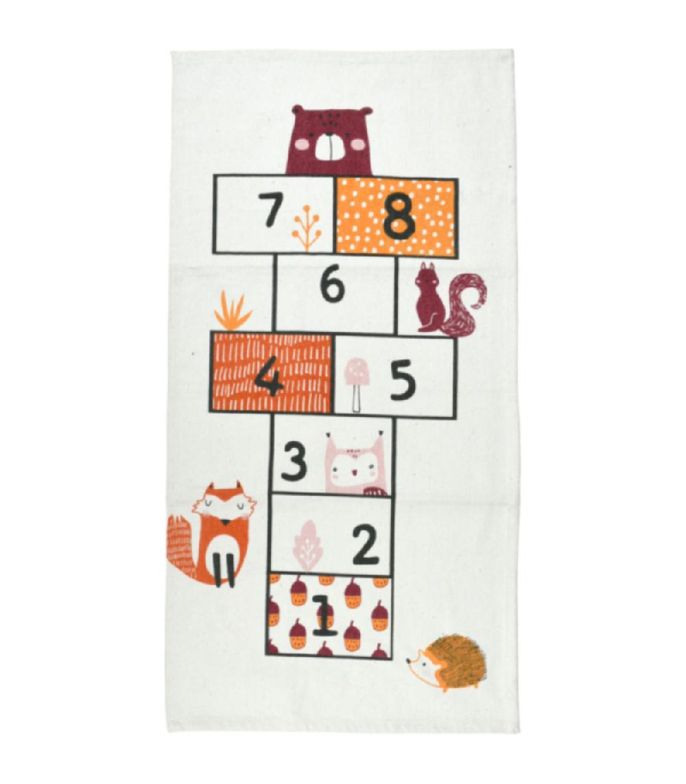 wadiga Tapis marelle enfant coton multicolore - 70x140cm