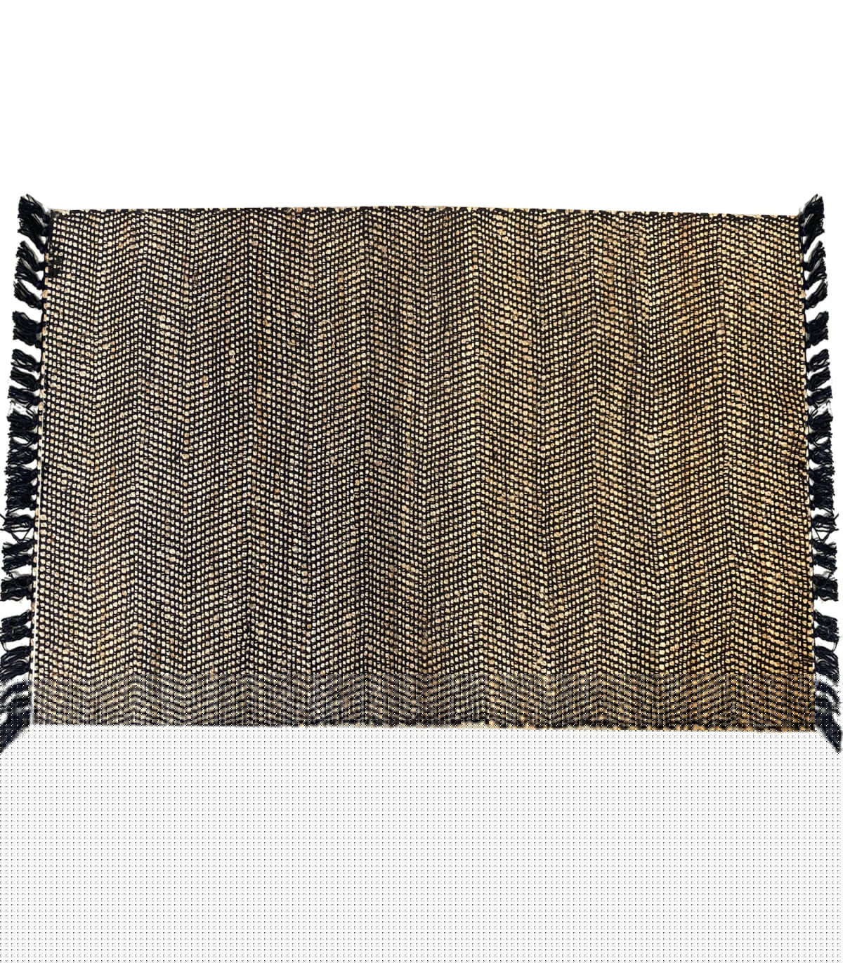 wadiga Tapis rectangulaire tressé en jute et coton noir 120x180cm