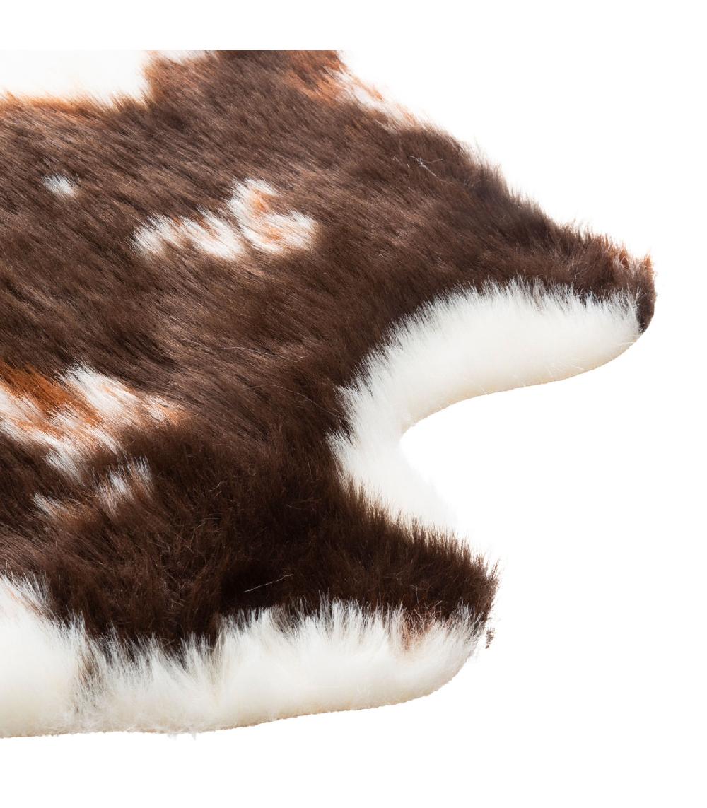Wadiga Tapis Vache Polyester Marron Et Blanc 94x100cm
