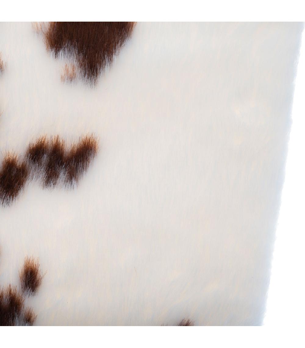 Wadiga Tapis Vache Polyester Marron Et Blanc 94x100cm