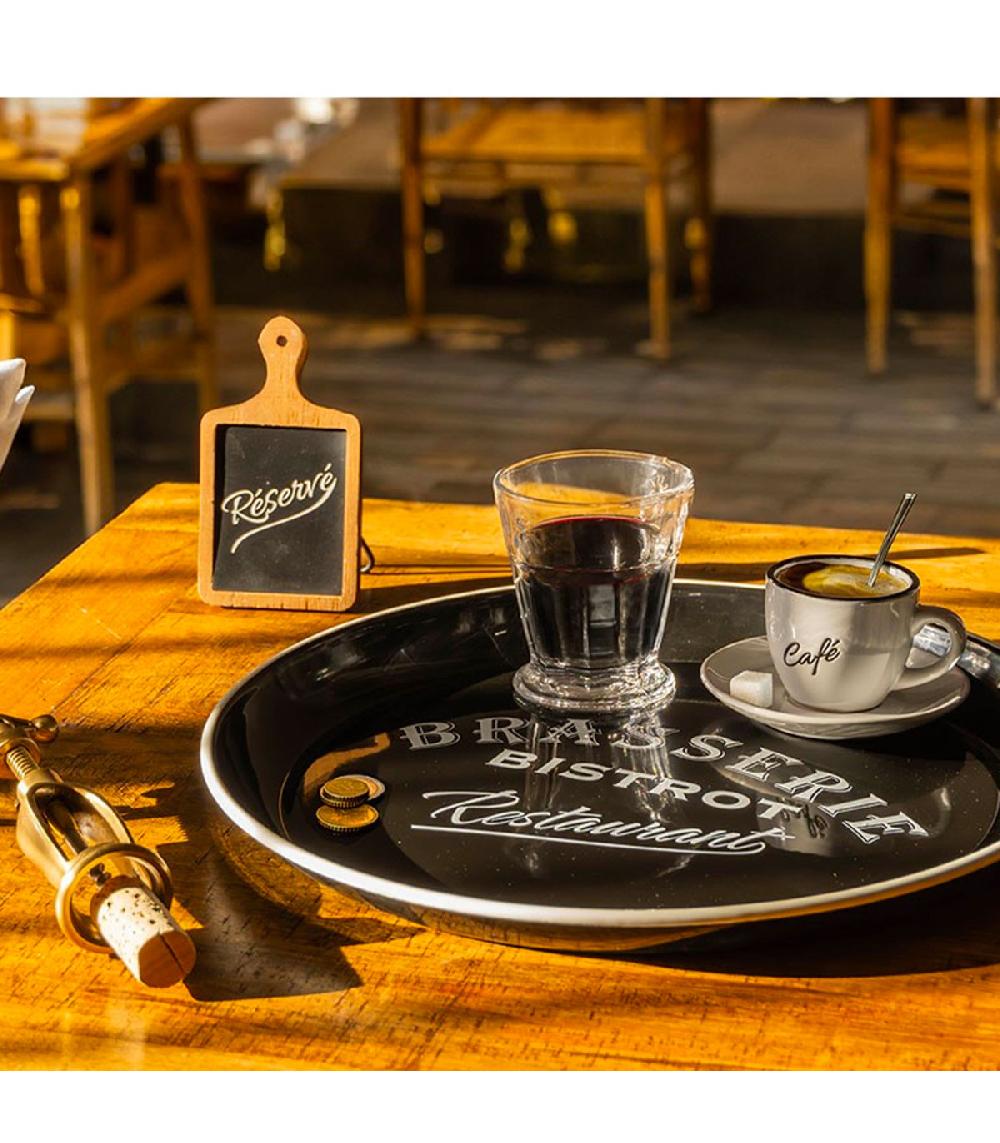 Wadiga Tasse à Café Et Dessous De Tasse En Grés Blanc Et Noir 11x11x6.5cm