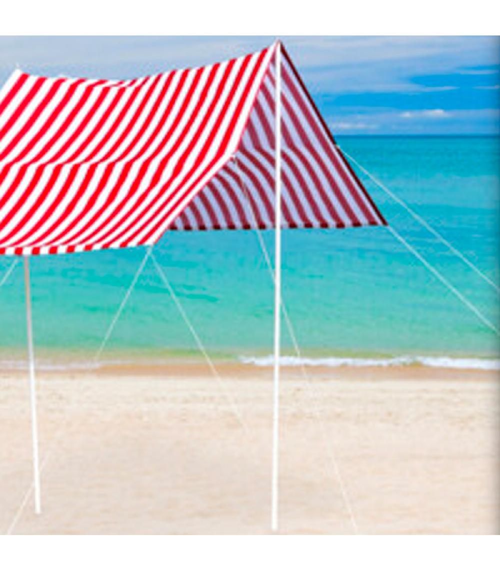 Wadiga Tente De Plage Pliable Rayée Rouge Et Blanche