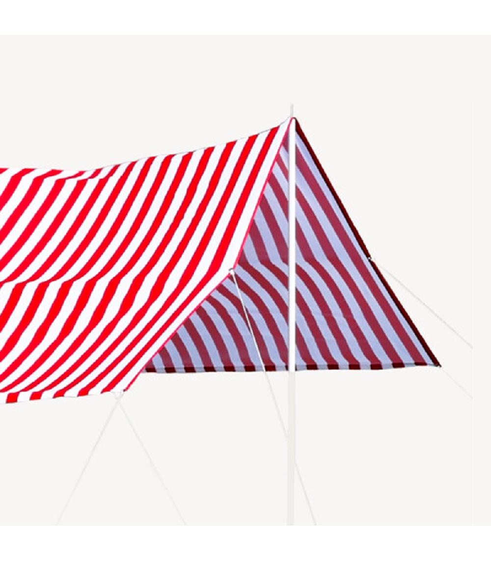 Wadiga Tente De Plage Pliable Rayée Rouge Et Blanche