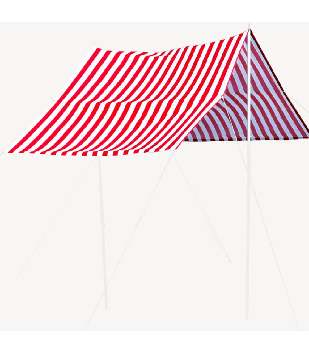 wadiga Tente de plage pliable rayée rouge et blanche