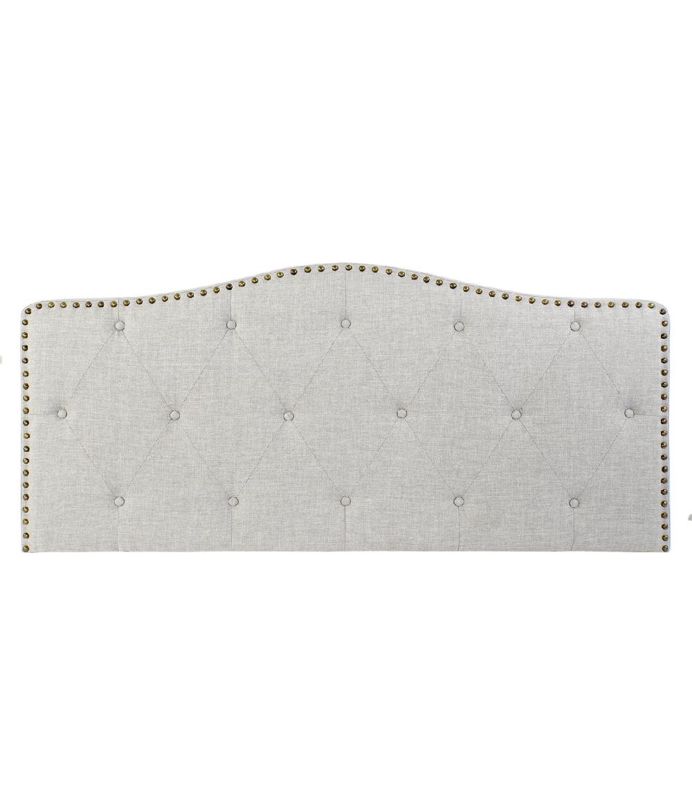 wadiga Tête de Lit Classique Capitonnée Polyester Gris - 146cm