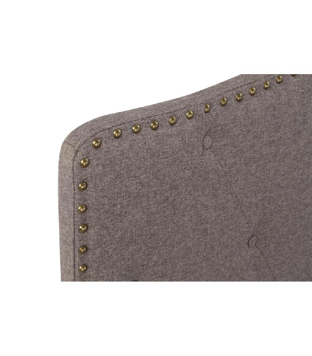 Wadiga Tête De Lit Classique Capitonnée Polyester Gris Foncé - 146cm