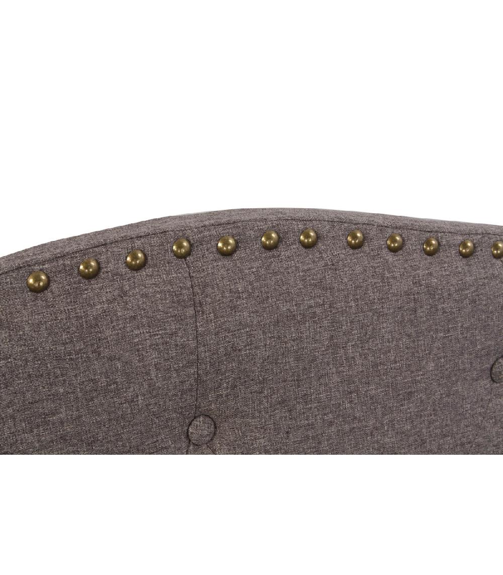 Wadiga Tête De Lit Classique Capitonnée Polyester Gris Foncé - 146cm