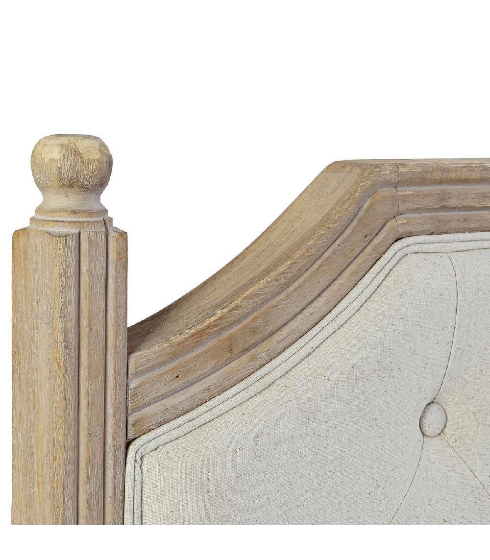Wadiga Tête De Lit Classique En Bois Et Tissu Capitonné Lin Beige 160x6x120cm