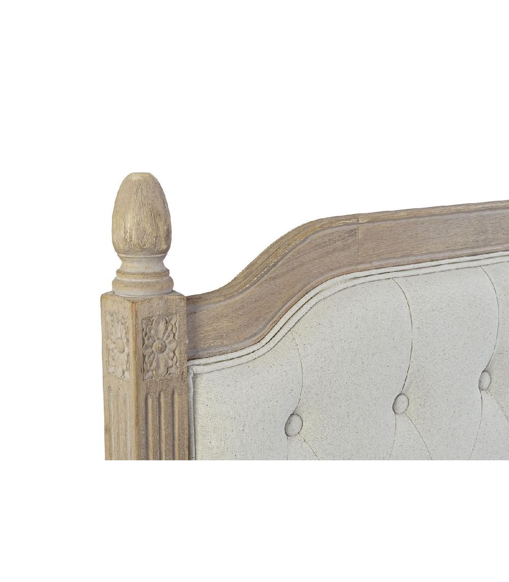 Wadiga Tête De Lit Classique En Bois Et Tissu Capitonné Lin Beige - 160cm