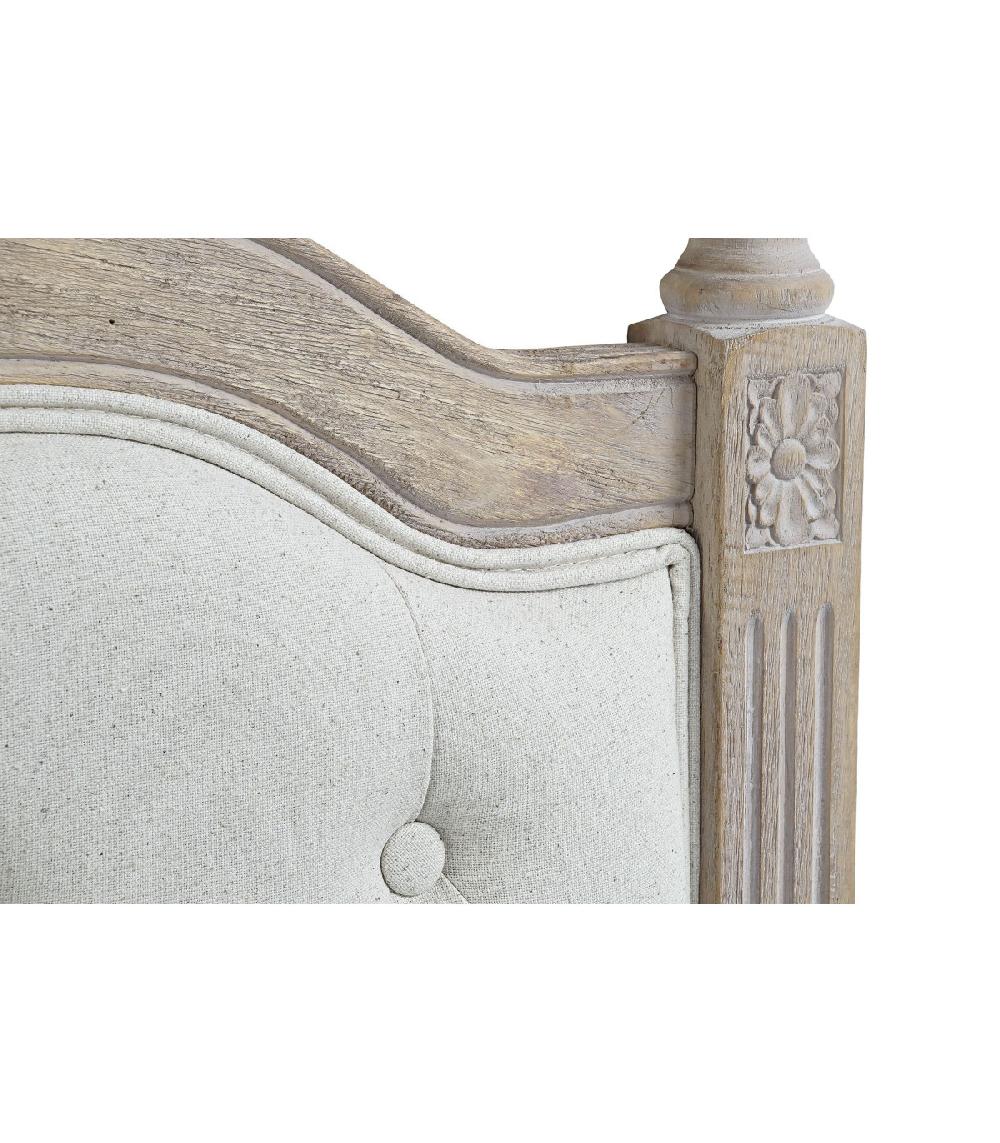 Wadiga Tête De Lit Classique En Bois Et Tissu Capitonné Lin Beige - 160cm