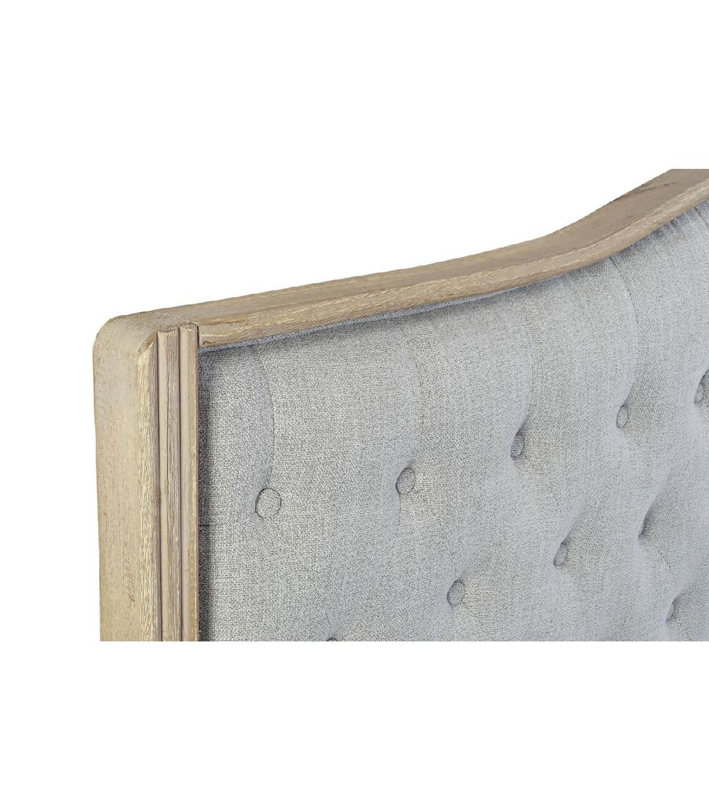 Wadiga Tête De Lit Classique En Bois Et Tissu Capitonné Lin Gris Clair - 180cm