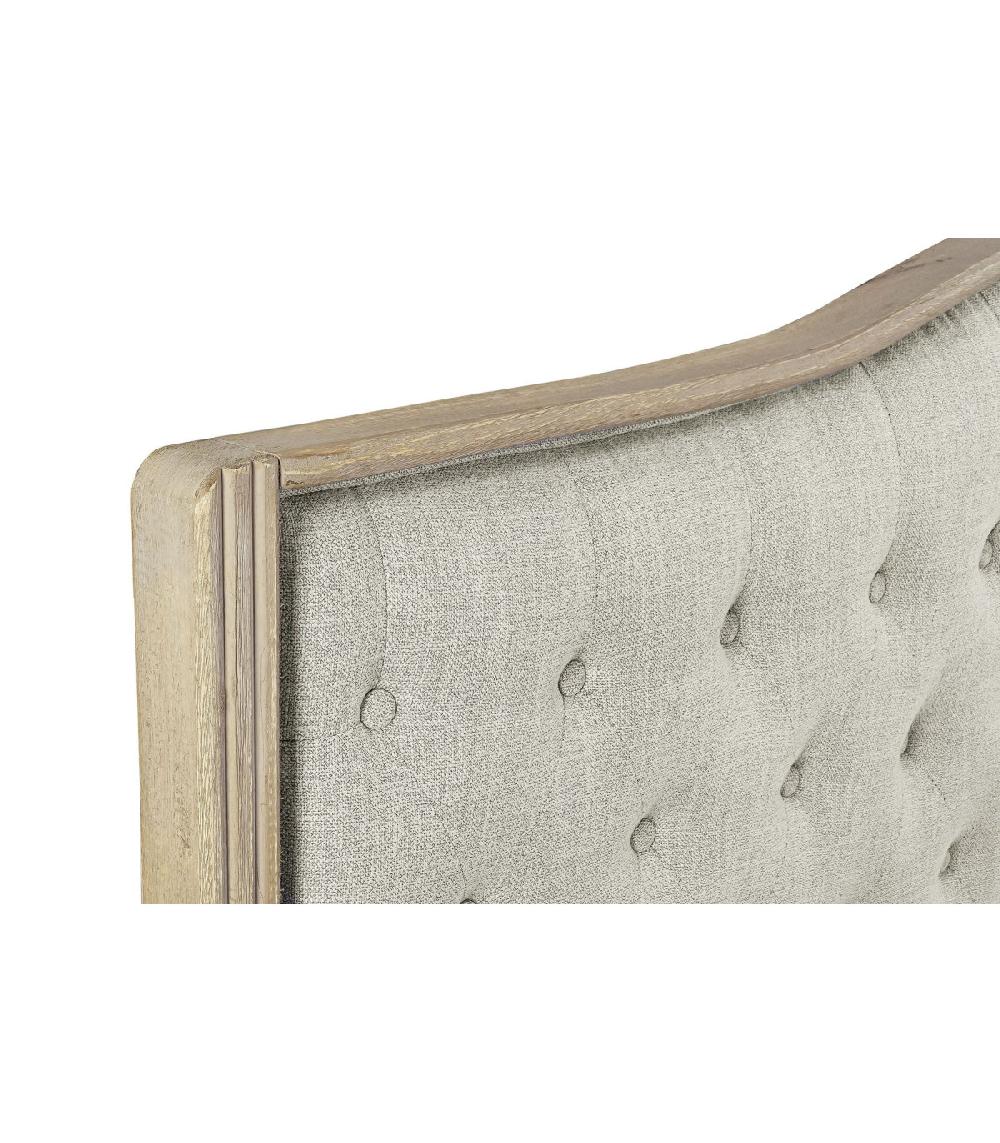 Wadiga Tête De Lit Classique En Bois Et Tissu Capitonné Lin Beige - 180cm