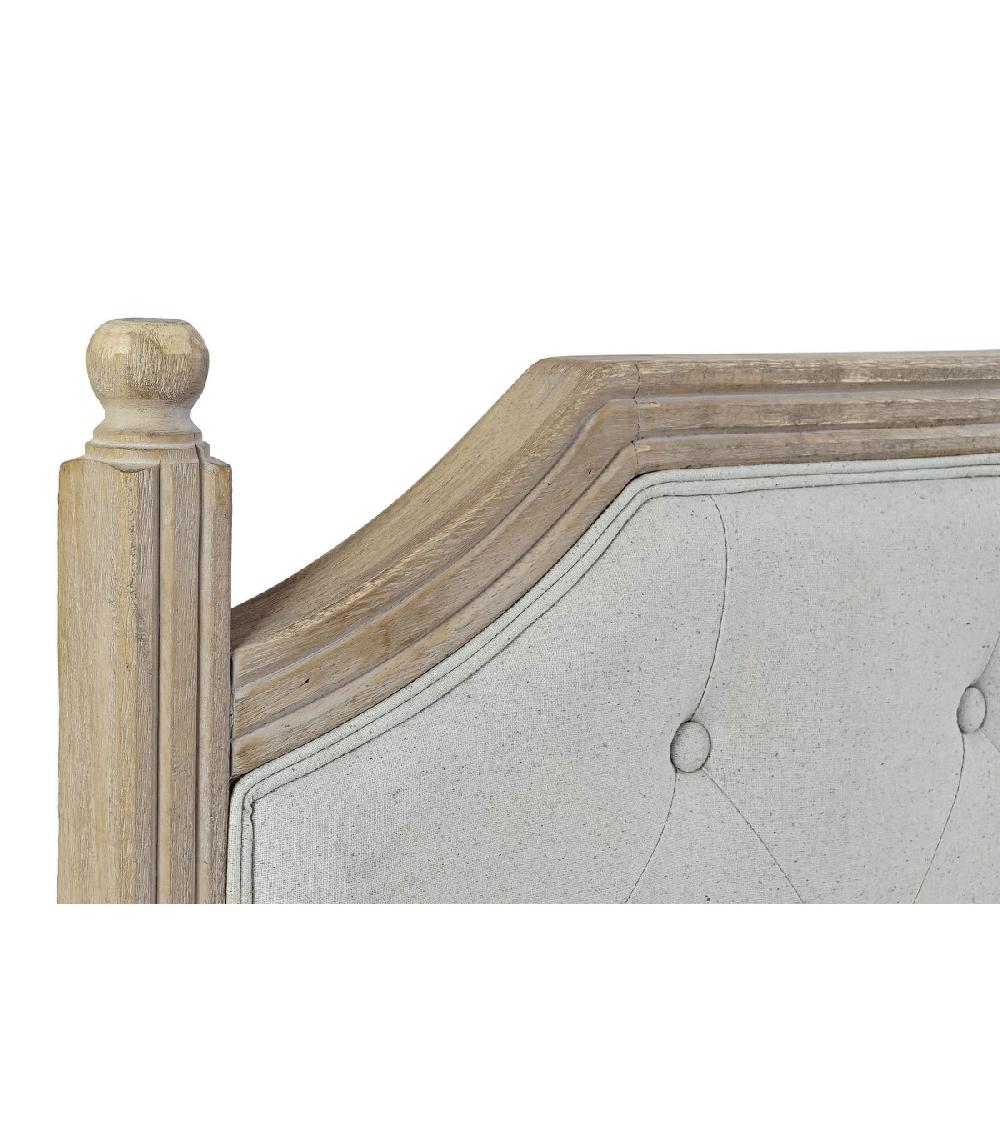 Wadiga Tête De Lit Classique En Bois Et Tissu Capitonné Lin Gris - 160cm