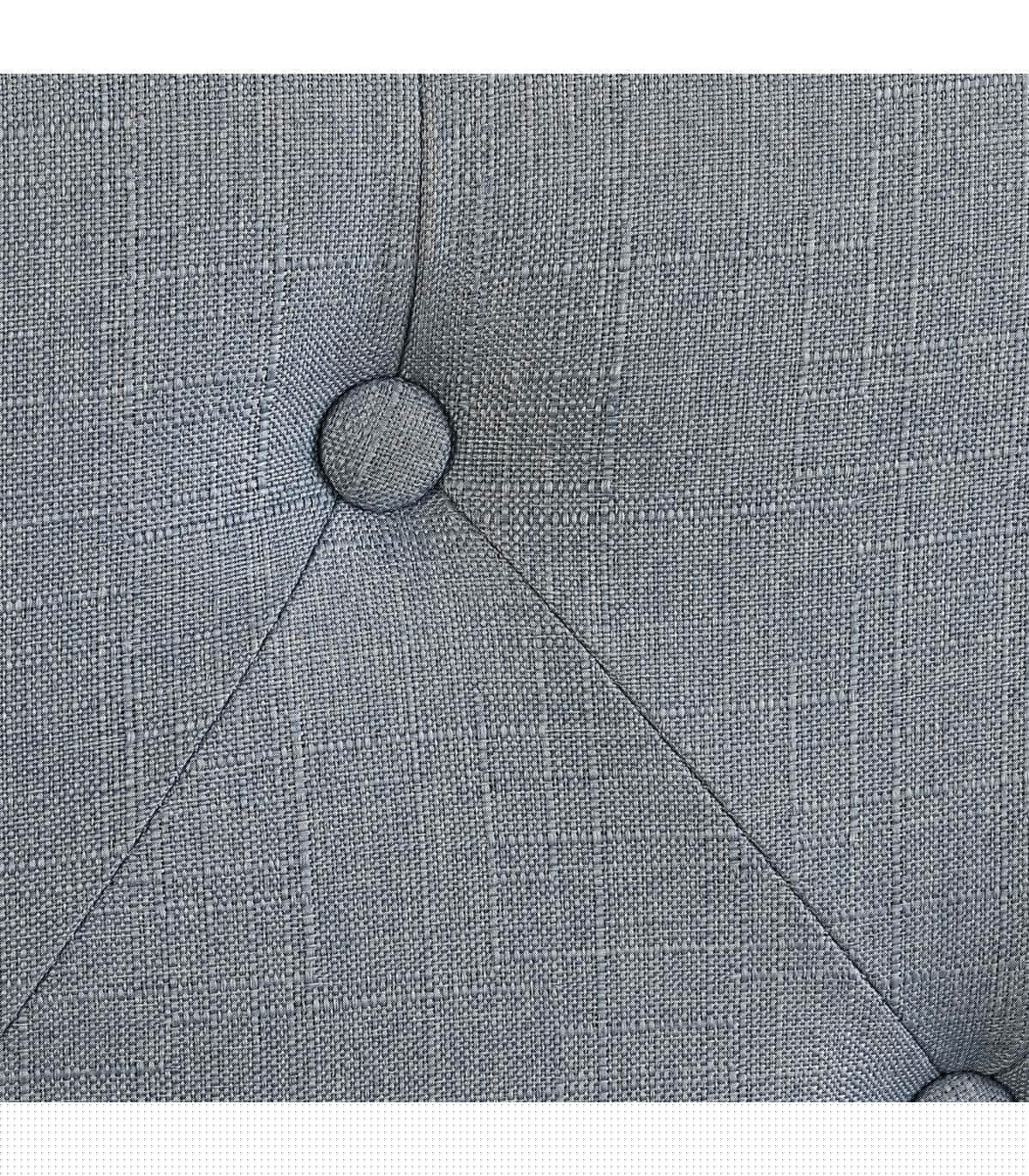 Wadiga Tête De Lit Classique En Bois Et Tissu Faon Lin Bleu Ciel 160x10x120cm