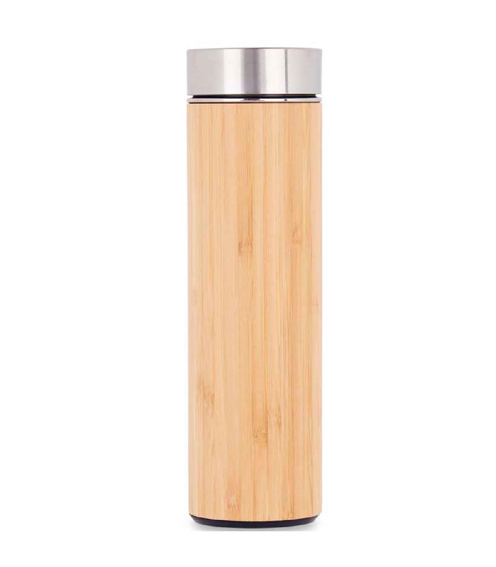 Wadiga Thermos Chaud Et Froid En Acier Inoxydable Et Bambou Avec Filtre 500ml