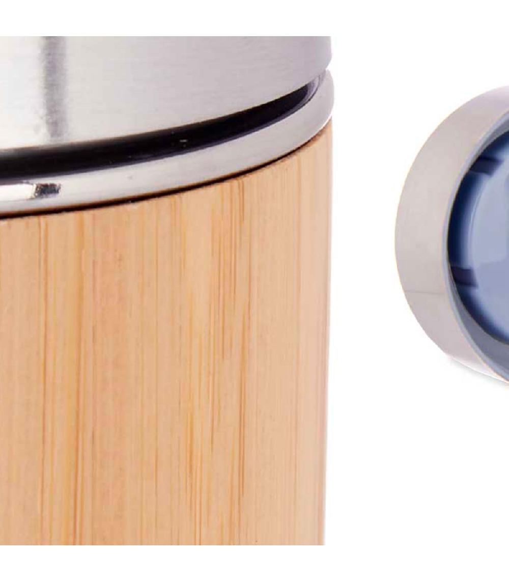 Wadiga Thermos Chaud Et Froid En Acier Inoxydable Et Bambou Avec Filtre 500ml