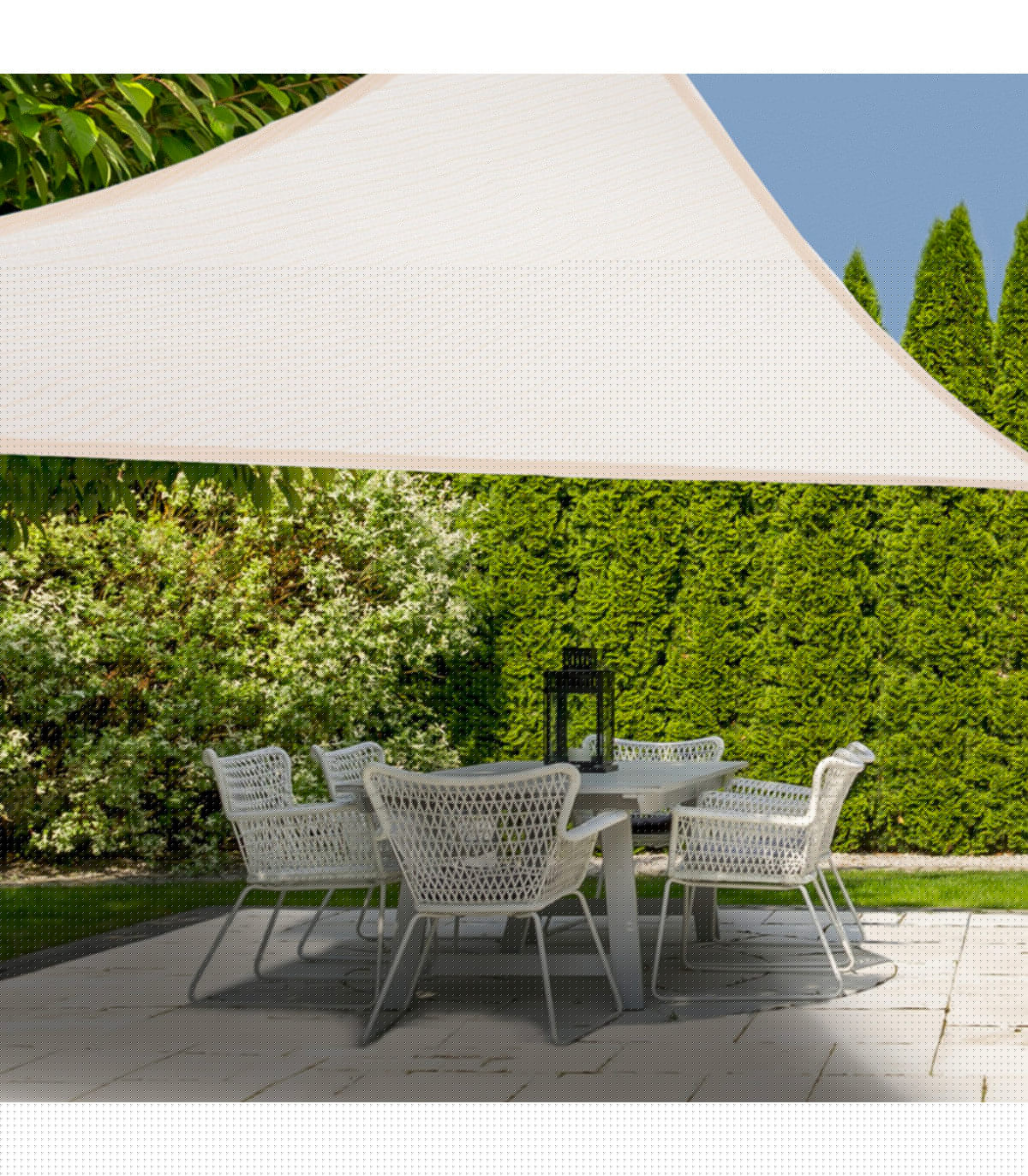 Wadiga Toile Ombrage Polyéthylène Triangulaire Beige Crème 360x360x360cm