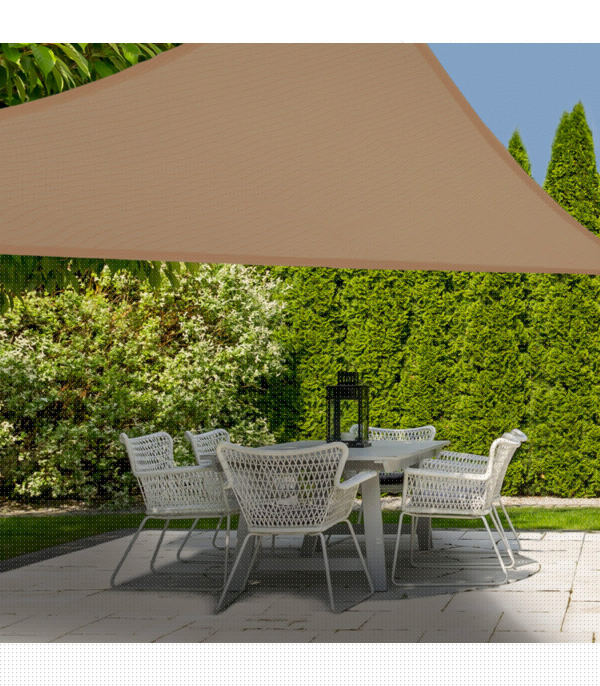 Wadiga Toile Ombrage Polyéthylène Triangulaire Beige Sable 360x360x360cm