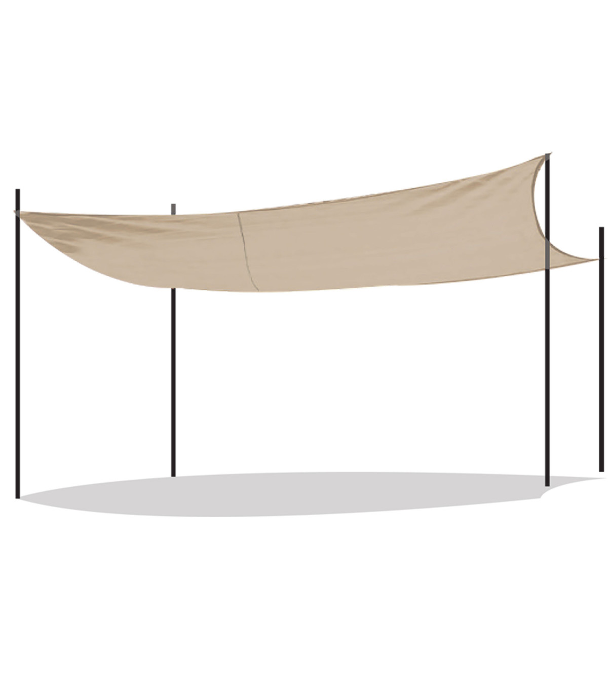 Wadiga Toile Ombrage Rectangulaire Beige Déperlante 300x400cm