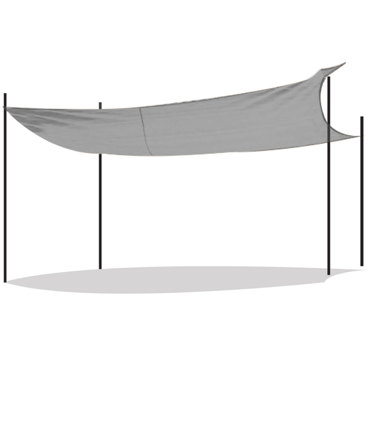 Wadiga Toile Ombrage Rectangulaire Grise Déperlante 300x200cm