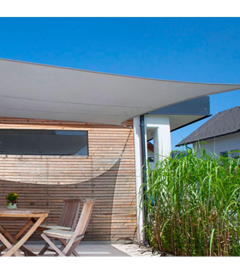 Wadiga Toile Ombrage Rectangulaire Grise Déperlante 300x200cm