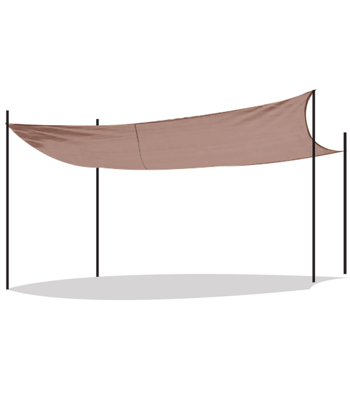 Wadiga Toile Ombrage Rectangulaire Taupe Déperlante 300x400cm