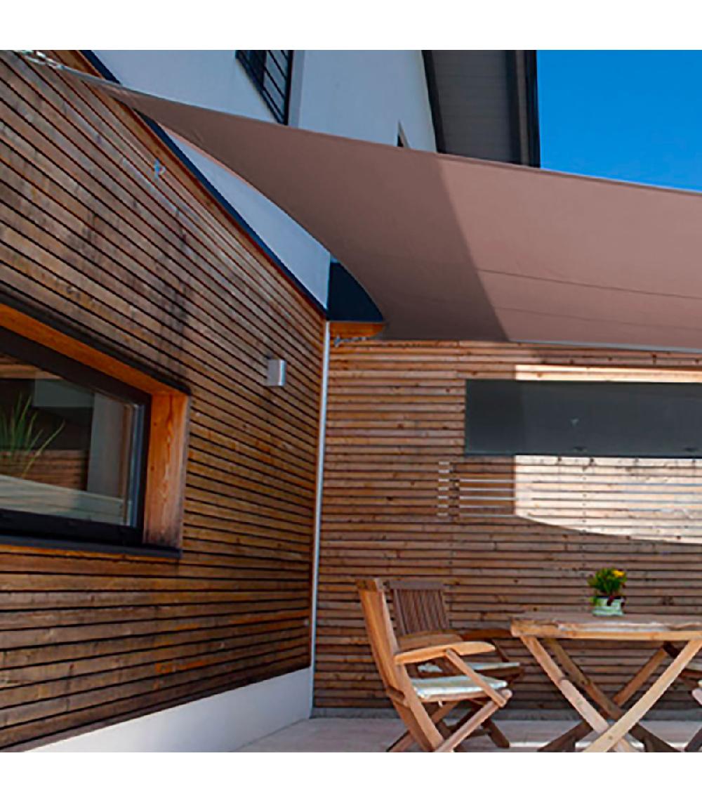 Wadiga Toile Ombrage Rectangulaire Taupe Déperlante 300x400cm