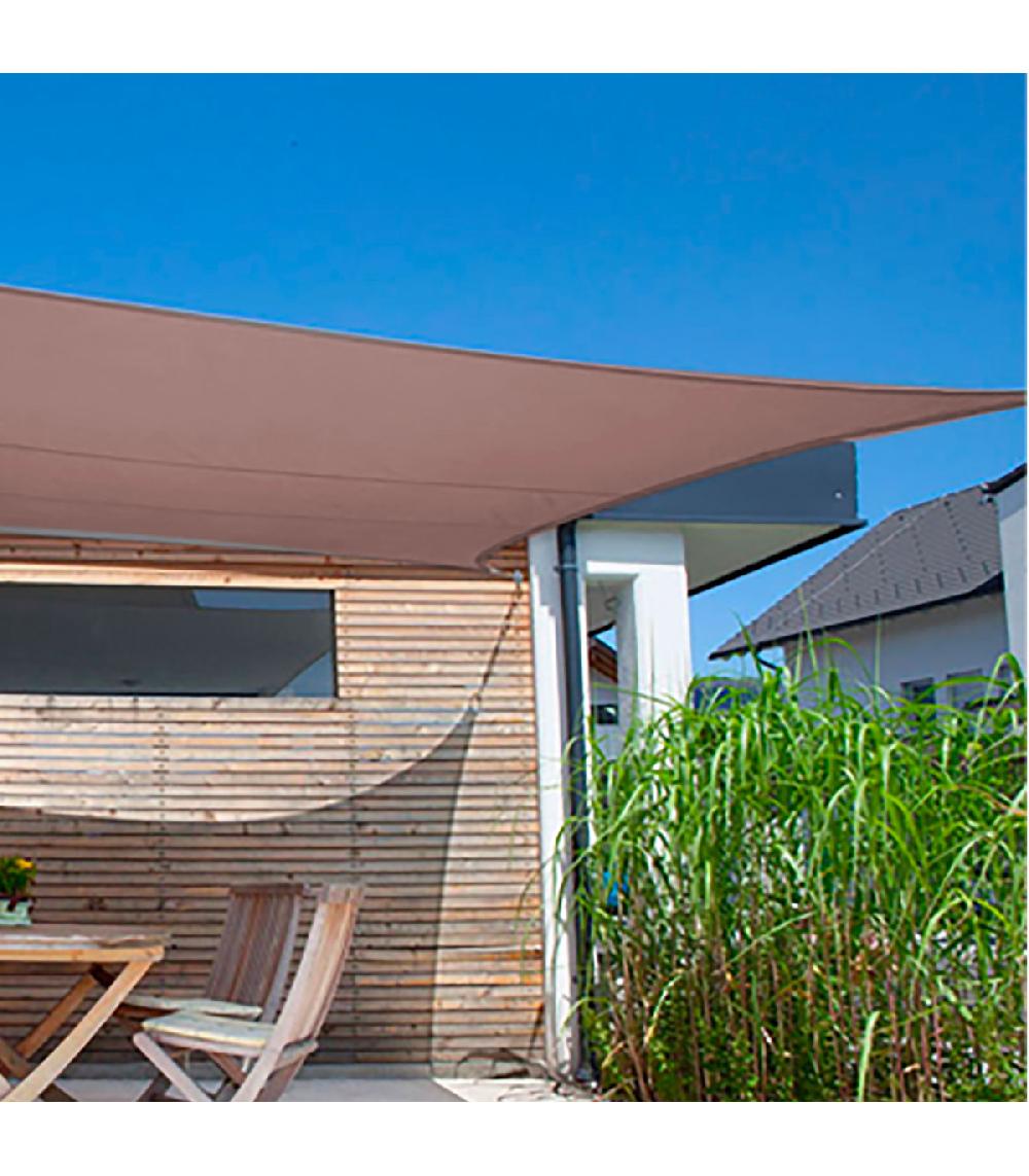 Wadiga Toile Ombrage Rectangulaire Taupe Déperlante 300x400cm