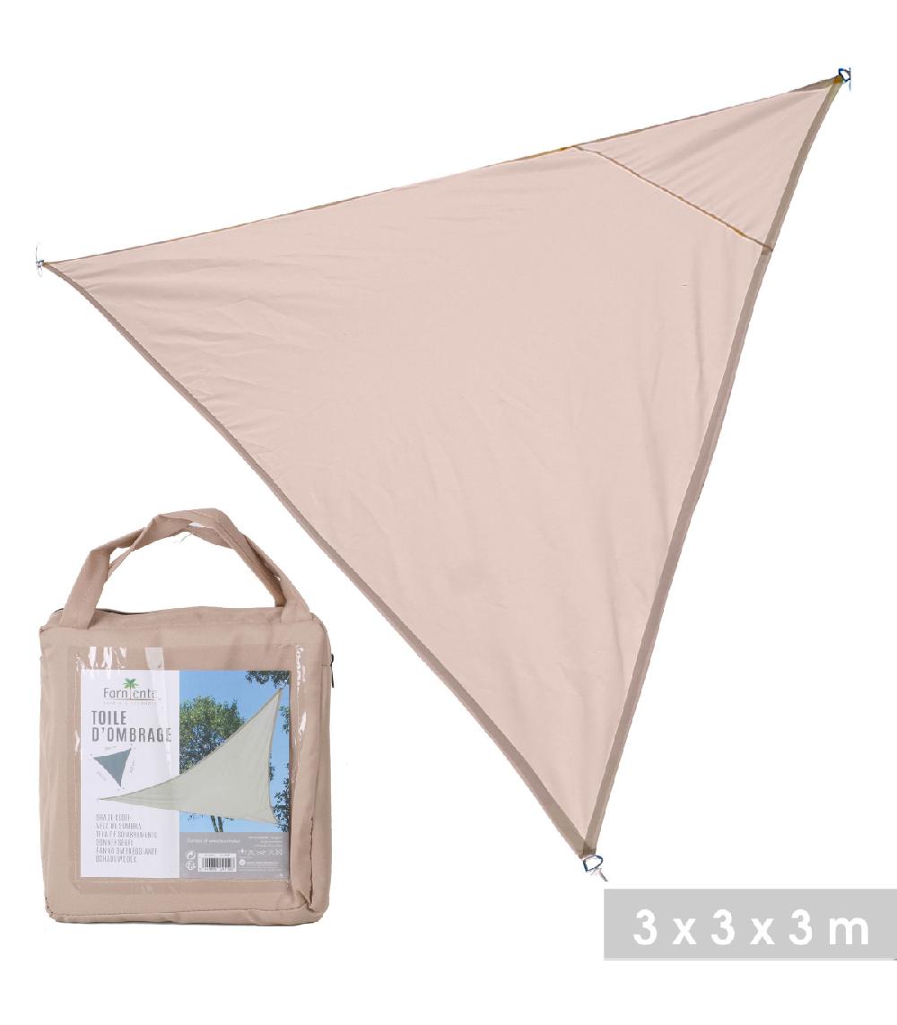 Wadiga Toile Ombrage Triangulaire Beige - 300x300x300cm
