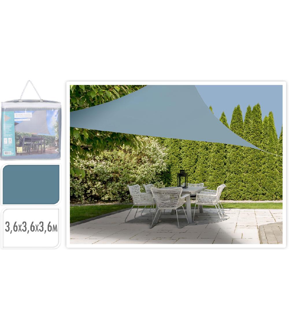 Wadiga Toile Ombrage Triangulaire Bleu Vert - 360x360x360cm