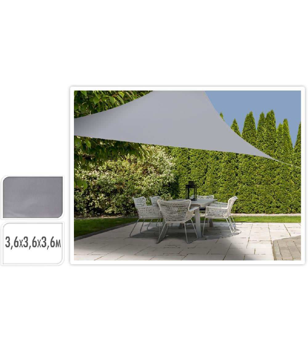 Wadiga Toile Ombrage Triangulaire Grise - 360x360x360cm
