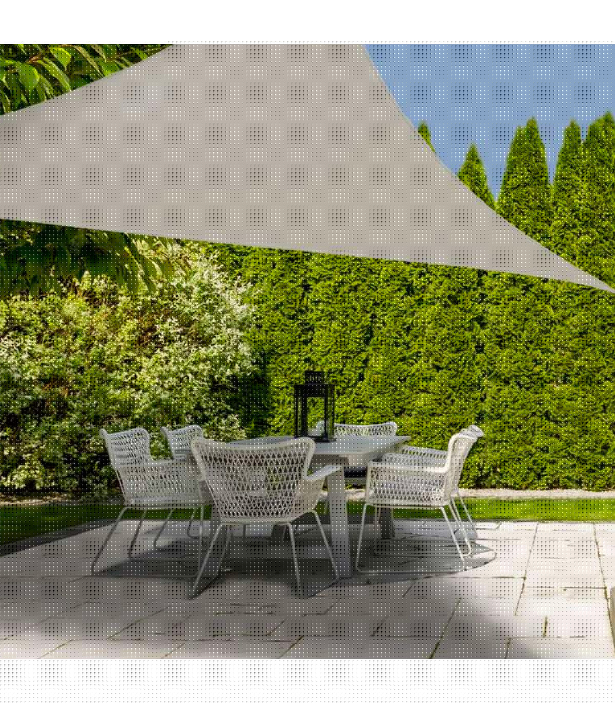 Wadiga Toile Ombrage Voile Triangulaire Gris Sable 360x360x360cm