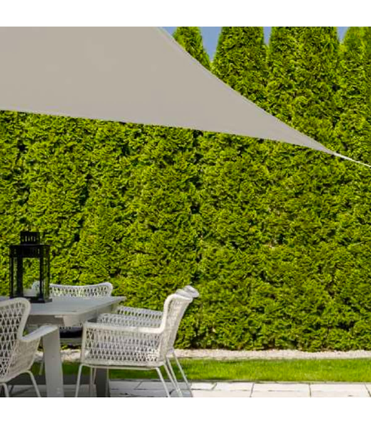 Wadiga Toile Ombrage Voile Triangulaire Gris Sable 360x360x360cm