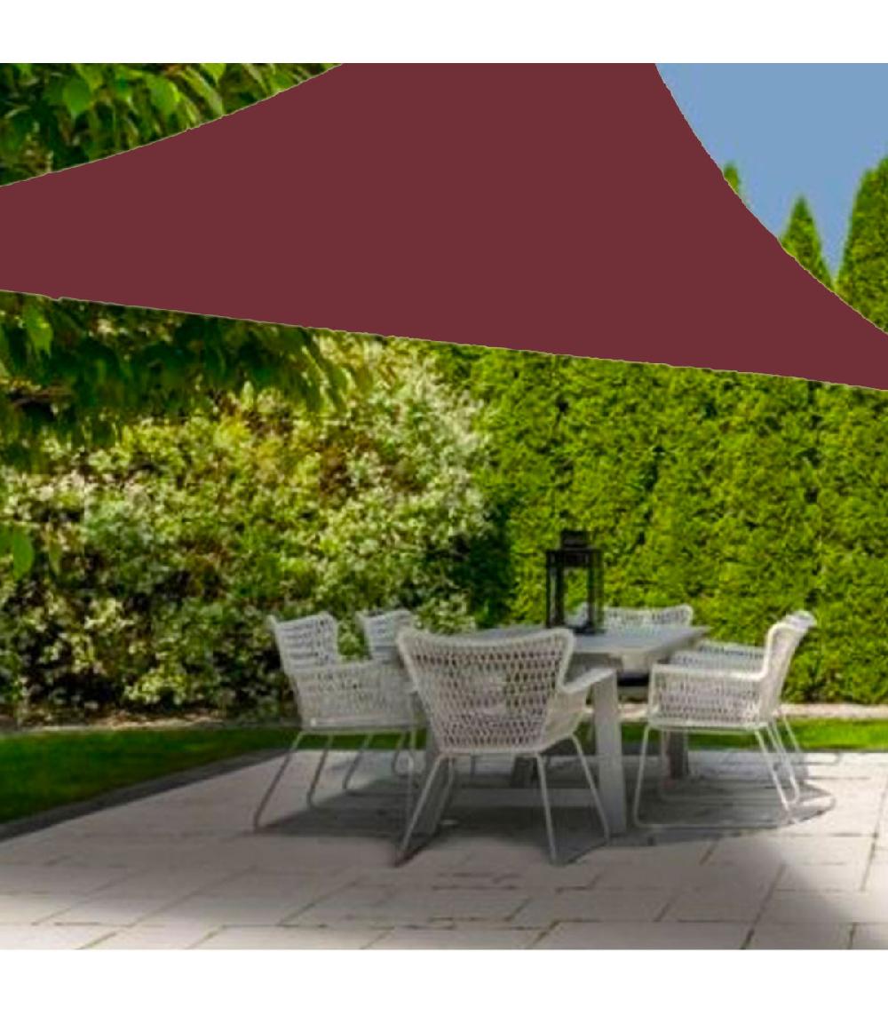 Wadiga Toile Ombrage Voile Triangulaire Rouge Bordeaux 360x360x360cm